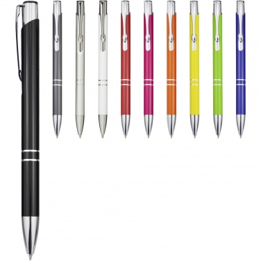 Logo trade corporate gifts picture of: Moneta aluminium click ballpoint pen (blue ink)